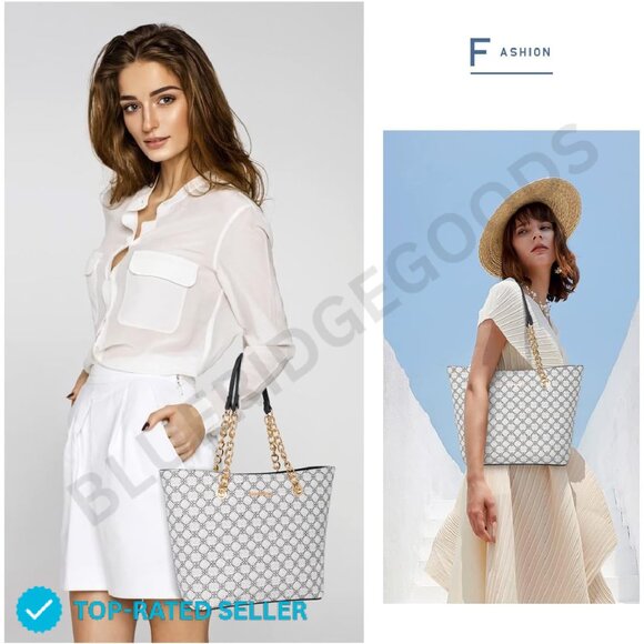 Brand New Montana West Tote Bag White Chain Detail